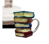 Tazza Da Caffè Divertente - Bicchieri da Vino in con Decorazione 3D Retrò a Libro,Accessorio Cucina con Manico Ergonomico per Appassionati di