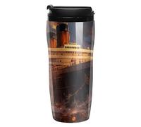 Tazza da caffè divertente con scritta "Escape from Boat The Titanic", a prova di perdite, tazza da viaggio con coperchio, 250 350 ml