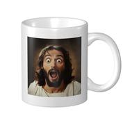 Tazza da caffè divertente da 11 once con Gesù Cristo che fa facce buffe, con umorismo, meravigliosa immaginazione, tazze da caffè in ceramica per donne e uomini, tazza da caffè per casa, soggiorno, st