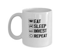 Tazza da caffè divertente Eat Sleep Invest Repeat Trading Business