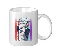 Tazza Da Caffè Dj Alpaca Wearing Headphones Latte Mug Con Manico Personalizzato Tazza Colazione, Per Bambini, Colazione, The, 330ml