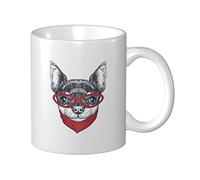 Tazza Da Caffè Dog Wearing Red Glasses And Scarf Tazze Di Caffee Uomini Con Manico Tazza Divertente, Per Compleanno, Home, The, 330ml