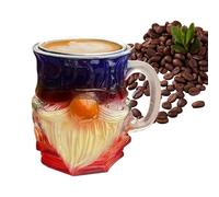Tazza da caffè e tè in resina 3D con pila di libri, bottiglia d'acqua colorata, decorazione per la casa, per gli amanti della letteratura, lettori, scrittori, bibliotecari