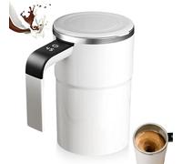 Tazza da caffè elettrica automatica auto-commovente, 380 ml, con manico, tazza termica con indicatore di temperatura, in acciaio inox 304, tazza magnetica per caffè e proteine in polvere