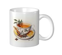 Tazza da caffè esclusiva per tè pomeridiano al limone da 11 once, tazza da tè in porcellana, può essere bevuta calda e fredda a lungo, elegante tazza da caffè per l'ufficio, ideale come regalo per te