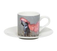 Tazza da caffè espresso e piattino Könitz, Banksy (giovane rifugiato in gilet)