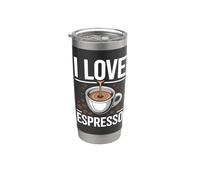 Tazza da caffè espresso in grani I Love Bicchiere termico in acciaio inox doppia parete