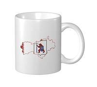 Tazza Da Caffè Flag Map Of Mari El Tazze Caffè Personalizzato Con Manico Tazza Colazione, Per Work, Home, Office, 330ml