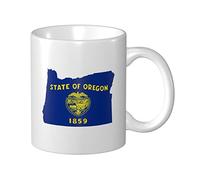 Tazza Da Caffè Flag Map Of Oregon Latte Mug Con Manico Personalizzato Tazza Divertente, Per The, Home, Work, 330ml