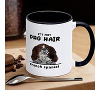 Tazza da caffè francese Spaniel It's Not Dog Hair Tazza da caffè divertente novità tazza da tè tazze in ceramica con grande manico a C per caffè, tè, cereali acqua per ufficio, cucina, scuola a casa