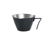 Tazza da caffè graduata in acciaio inossidabile 2 pezzi con manico e beccuccio, ideale for le bevande del bar di casa, for l'uso in hotel per Latte con Coperchio(Black)