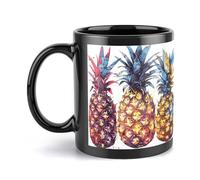Tazza da caffè grande con tre ananas in ceramica con manico, stile unico per qualsiasi cucina, tazza da latte divertente personalizzata, ideale per tè, cioccolata calda, per uomini e donne, ufficio