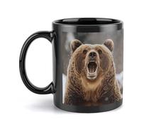 Tazza da caffè grande in ceramica con manico in piedi nella neve, stile unico per qualsiasi cucina, tazza da latte divertente personalizzata, ideale per tè, cioccolata calda, per uomini e donne