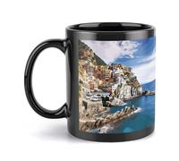 Tazza da caffè grande tazza in porcellana Cinque Terre Scenario Tazze da caffè in ceramica Grande tazza da caffè con manico Tazza divertente Tazza da tè per ufficio e casa Tazze da caffè uniche
