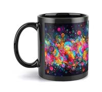 Tazza da caffè grande tazza in porcellana luminosa bella colorata arte tazze da caffè in ceramica grande tazza da caffè con manico divertente tazza da tè per ufficio e casa tazze da caffè uniche
