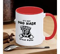 Tazza da caffè Great Dane It's Not Dog Hair Tazza da caffè divertente novità tazza da tè tazze in ceramica con grande manico a C per caffè, tè, cereali acqua per ufficio, cucina, scuola a casa