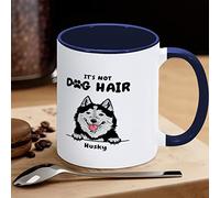 Tazza da caffè Husky It's Not Dog Hair Tazza da caffè divertente novità tazza da tè tazze in ceramica con grande manico a C per caffè, tè, cereali acqua per ufficio, cucina, scuola a casa