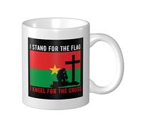 Tazza Da Caffè I Stand For The Burkina Faso Flag And I Kneel Tazze Caffè Uomini Con Manico Tazza Divertente, Per Office, Merenda, Home, 330ml
