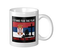 Tazza Da Caffè I Stand For The Serbia Flag And I Kneel Tazze Caffè Uomini Con Manico Tazza Divertente, Per Work, Merenda, Office, 330ml