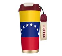 Tazza da caffè in acciaio con stampa bandiera del Venezuela, thermos per caffè all'aperto, tazza da campeggio con coperchio a prova di perdite, tazze portatili per mantenere caldo/ghiaccio