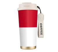 Tazza da caffè in acciaio con stampa bandiera di Monaco, thermos per caffè all'aperto, tazza da campeggio con coperchio a prova di perdite, tazze portatili per mantenere caldo/ghiaccio