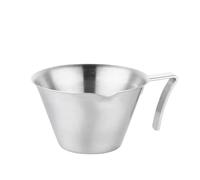 Tazza da caffè in acciaio inossidabile 3 pezzi, tazza for estrazione del espresso, con beccuccio guida, pratica oncia, accessori cucina for per Latte con Coperchio(Silver-100ml)