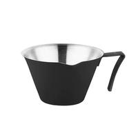 Tazza da caffè in acciaio inossidabile 3 pezzi, tazza for estrazione del espresso, con beccuccio guida, pratica oncia, accessori cucina for per Latte con Coperchio(Black-100ml)