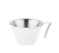 Tazza da caffè in acciaio inossidabile 3 pezzi, tazza for estrazione del espresso, con beccuccio guida, pratica oncia, accessori cucina for per Latte con Coperchio(White-100ml)