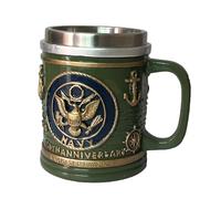 Tazza da caffè in acciaio inossidabile a tema ramo militare, decorazione 3D in rilievo, tazza commemorativa per uomo, tazza commemorativa per onorare gli eroi