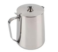 Tazza da caffè in Acciaio Inossidabile, Brocca per Schiuma di Latte con Coperchio Versatore per Latte con Coperchio per Brocca per Crema Latte Coffee Art Bar Home (1000 ML)