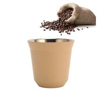 Tazza da caffè in Acciaio Inossidabile, Finitura a Specchio, Tazza da caffè Isolata Impilabile a Doppia Parete, per caffè, tè, Bevande, Lavabile in Lavastoviglie (80 ml)