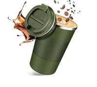 Tazza da caffè in acciaio inossidabile, tazza termica da viaggio, bottiglia termica a prova di perdite, tazza da tè e caffè, riutilizzabile, tazza isolata for bevande calde e fredde(Green,510ml)