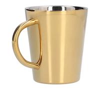 Tazza da caffè in acciaio inossidabile, tazze in metallo Tazza termica a doppia parete con manico per campeggio domestico, 300 ml(Oro)