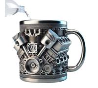 Tazza da caffè in acciaio inox, design a motore, per il tè del pomeriggio, per officina, garage, casa, viaggi, studio, bar, lavoro, studio