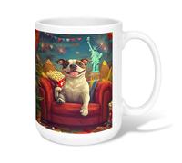 Tazza da caffè in ceramica a forma di cane, con statua della libertà, con manico, ideale per amici, familiari, colleghi, insegnanti, coppie, dipendenti, 425,2 g