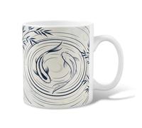 Tazza da caffè in ceramica a forma di carpa, stile zen minimalista, con motivo a onde e piante, con manico, ideale per amicizia, famiglia, colleghi, insegnanti, personale innamorato, 325 ml