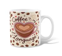 Tazza da caffè in ceramica a forma di cuore, con chicchi di caffè divertenti e fantasiosi, nessuna marrone, tazza da ufficio con manico, ideale per amicizia, famiglia, colleghi, personale, insegnanti