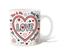 Tazza da caffè in ceramica a forma di cuore, romantica e giocosa con freccia e stelle, per San Valentino, idea regalo per amicizia, famiglia, colleghi, insegnanti, personale innamorato, 325 ml