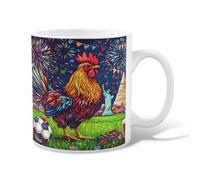 Tazza da caffè in ceramica a forma di gallo, colorata e festosa, statua della libertà, con manico, ideale per amicizia, famiglia, colleghi, insegnanti, personale innamorato, 325 ml
