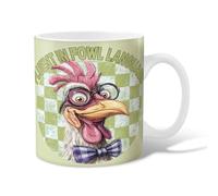 Tazza da caffè in ceramica a forma di gallo, divertente e giocoso con papillon N/a tazza da tè verde con manico, regalo per amici, familiari, colleghi, insegnanti, coppie e dipendenti, 325 ml