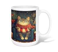 Tazza da caffè in ceramica a forma di gatto, con manico, ideale per amici, familiari, colleghi, insegnanti, coppie, dipendenti, 425,2 g