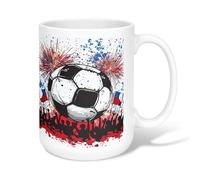 Tazza da caffè in ceramica a forma di pallone da calcio, con manico, ideale per amicizia, famiglia, colleghi, insegnanti, personale innamorato, 425,2 g