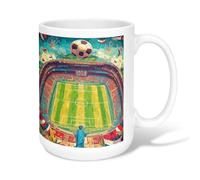 Tazza da caffè in ceramica a forma di pallone da calcio, con manico, ideale per amicizia, famiglia, colleghi, insegnanti, personale innamorato, 425,2 g