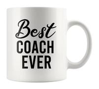 Tazza da caffè in ceramica bianca con scritta "Best Coach Ever Coach Ever", regalo per istruttore di palestra, insegnante, insegnante, team manager, mentore, per compleanni, San Valentino