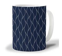 Tazza da caffè in ceramica blu navy, tazza da tè grande per zuppa di tè e caffè latte come regali per gli amici 12 Oz, lavabile in lavastoviglie e adatta al microonde, tazze per l'home office, trama