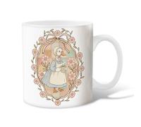 Tazza da caffè in ceramica con anatra, vintage, con fiori fantasiosi, fiocco primaverile, con manico, regalo per amicizia, famiglia, colleghi, insegnanti, personale innamorato, 425,2 g
