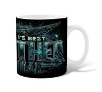 Tazza da caffè in ceramica con astronave, paesaggio urbano futuristico, stelle, festa del papà, tazza con manico, regalo per amicizia, famiglia, colleghi, insegnanti, personale innamorato, 325 ml