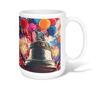 Tazza da caffè in ceramica con campanella, vivace palla da mosca aerea, fuochi d'artificio, tazza da tè rossa con manico, ideale per amicizia, famiglia, colleghi, insegnanti, personale innamorato