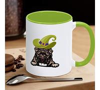 Tazza da caffè in ceramica con cane strega, divertente novità tazza da caffè, tazza da tè americana Pitbull, regalo per bambini, uomini, donne, compleanno, 325 ml