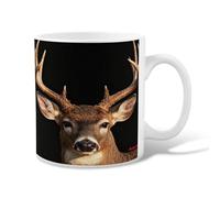 Tazza da caffè in ceramica con cervo, fauna selvatica realistica con occhi di corna nessuno marrone, novità da ufficio con manico, ideale per amicizia, famiglia, colleghi, insegnanti, personale